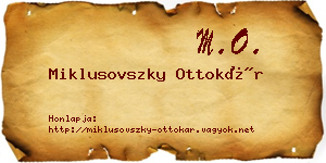Miklusovszky Ottokár névjegykártya